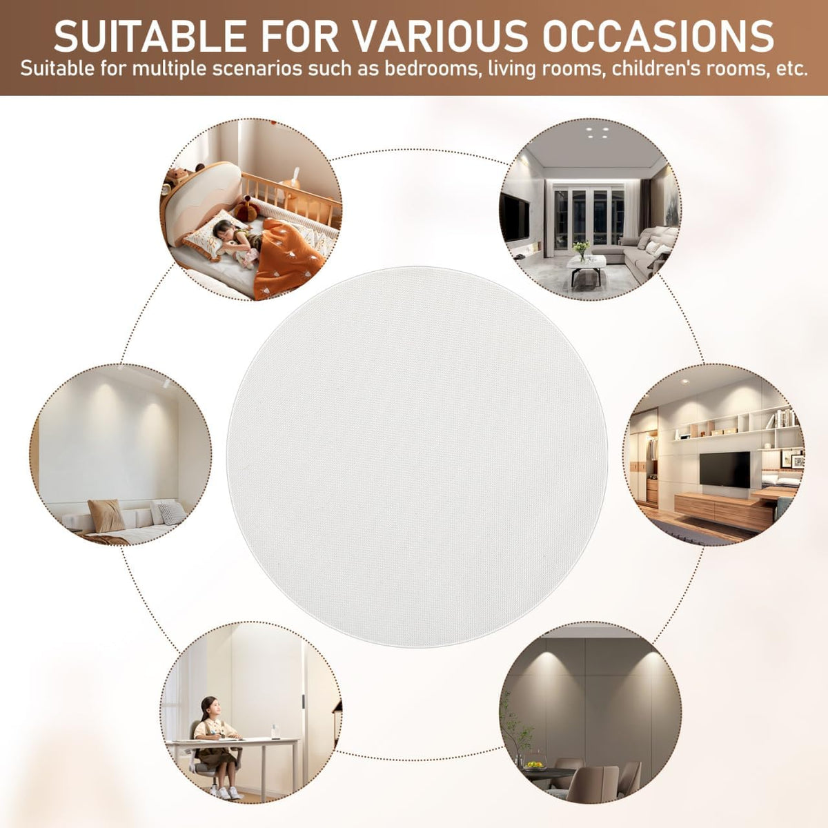 2pcs 7 Inch BESPORTBLE Lamp Shade Diffuser Round Recessed Light Cover for Ceiling Lamps Anti Glare Softener for Nursery