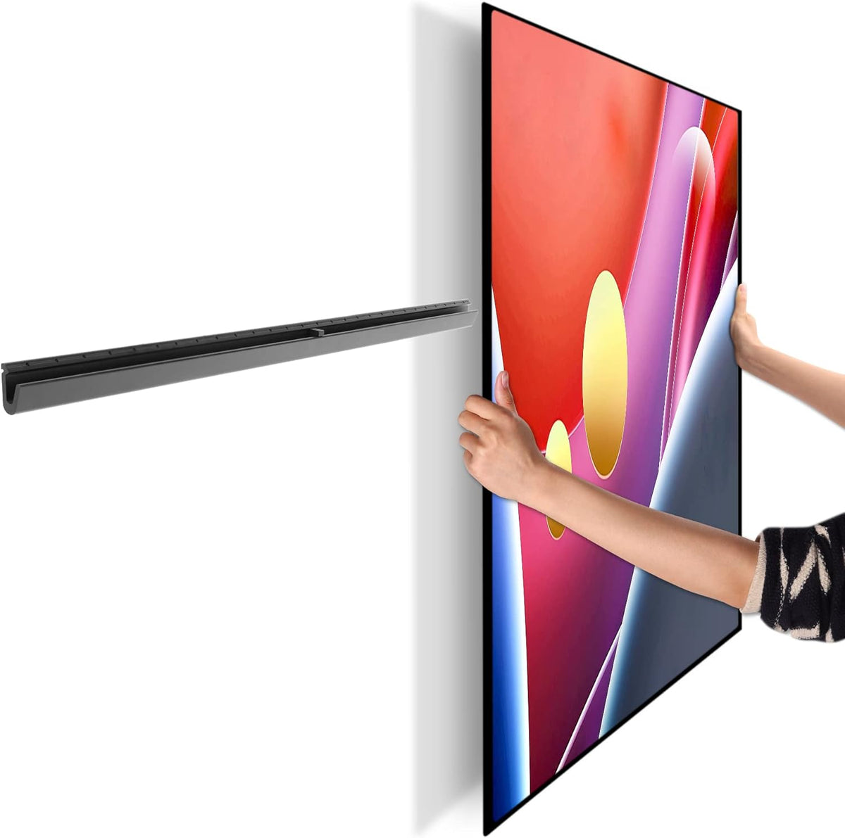 AENTGIU 32-75 Inch 600x400mm, 150 lbs Studless TV Wall Mount, No Drill Drywall TV Mount for Smart TVs, Max VESA Low