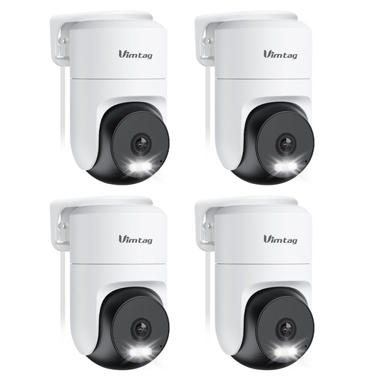 VIMTAG 2.5K 4MP Outdoor Security Camera, Pan/Tilt WiFi Home CCTV Camera, 360° View & Motion Tracking, Color Night Vision, 2-Way Audio, AI Detection Alarm, IP66, Cloud & SD Card Storage, Works w/Alexa