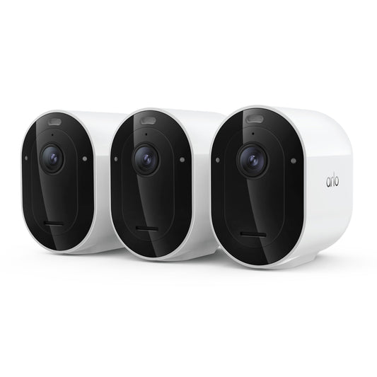 Arlo Pro Security Camera 2K HDR (6th Gen, 2025 Release) - Wireless Outdoor Camera, Rechargeable Removeable Battery, Emergency Response, 1-Month Trial of Secure Plan, 3 Cam, White,Motion Alert