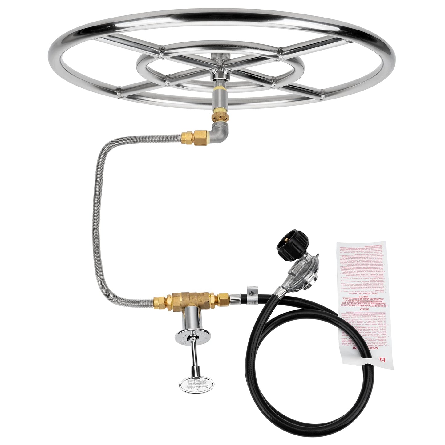 Stanbroil LP Propane Gas Fire Pit Stainless Steel Burner Ring Installation Kit, 18-inch
