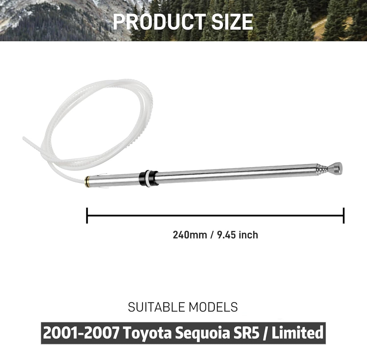 MODIGT 2001-2007 SR5 #86337af011 Power Antenna Mast Compatible with Toyota Sequoia / Limited,Replace Part Number
