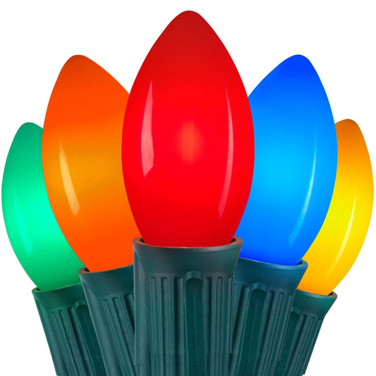 Brightown Vintage C9 LED Christmas Lights Outdoor, 200 Feet String with 100 Shatterproof Bulbs, Waterproof Connectable Tree Lights for Outside Roofline Patio Xmas Decorations, Multicolor