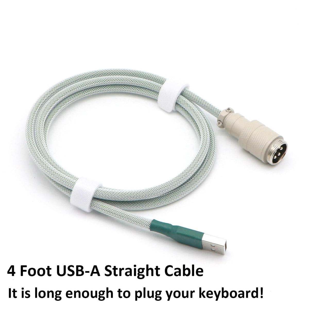 KCSJXF 5Pin GX16 1.2m Pro Coiled Keyboard Cable, Double-Sleeved Mechanical Keyboard Cable with Aviator, USB A to USB