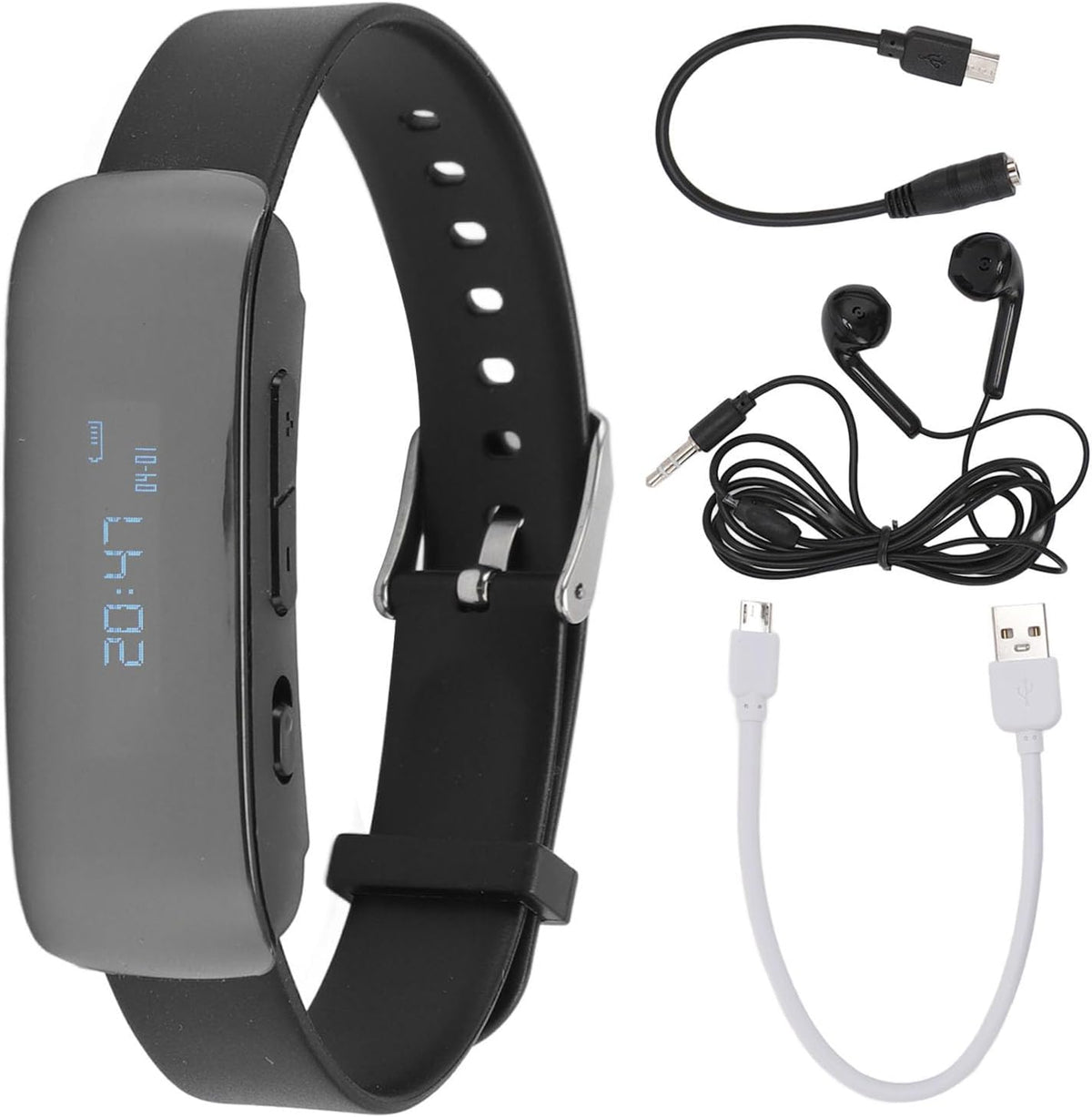 90mAh MP3 (4G) Digital Voice Recorder Watch, Bracelet Recording Device with Battery, Wristband, Recorder with Timing