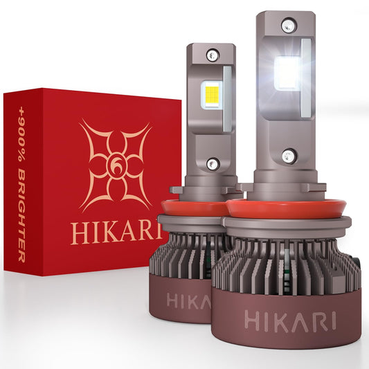 HIKARI WINGS H11 Foglight, 60000LM Pure White 6000K LED Bulbs, Plug & Play IP68 Waterproof Pack of 2