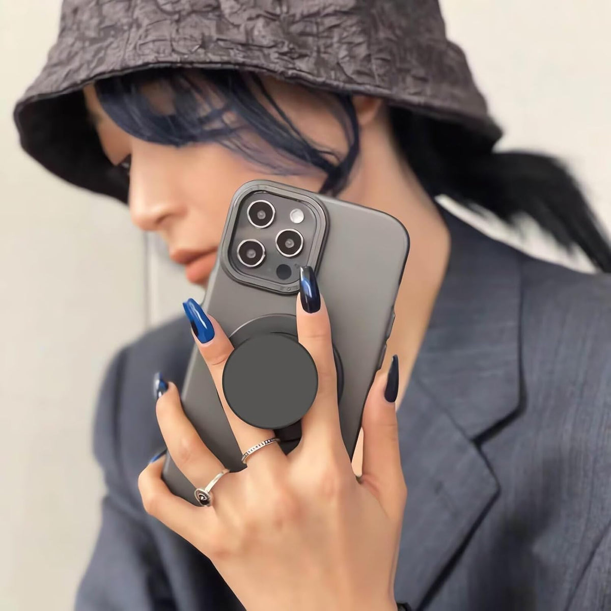 FENNIDICE Transparent Magnetic Phone Grip Compatible with MagsafeCollapsible Mobile Phones Stand Holder for Smartphone