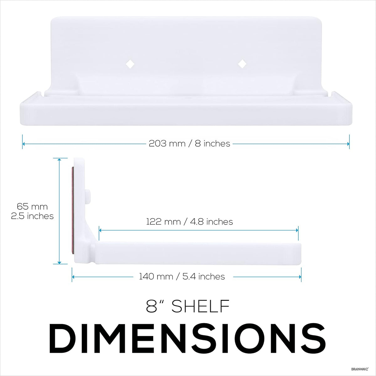 8 Shelf Wall Mount for Speakers, Security Cameras, Baby Monitors, Plants Toys & More, Floating Shelves, Adhesive
