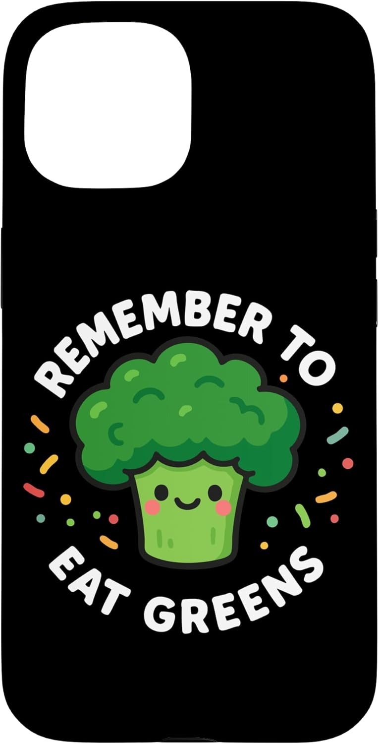 Funny Kawaii Character Icon Humor (Broccoli) 15 Remember to Eat Greens Cute Broccoli Funny Case for iPhone