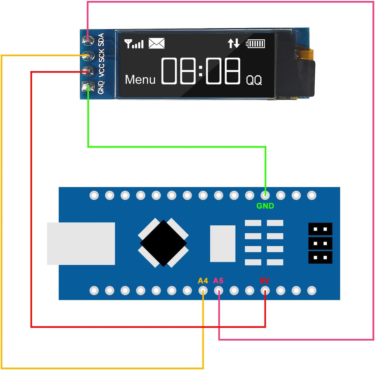 ACEIRMC 4pcs I2C 0.91 Inch I2C I2C 3.3V~5V 4PINS ESP32 ESP8266 STM32 Display Module OLED Display Module OLED Screen