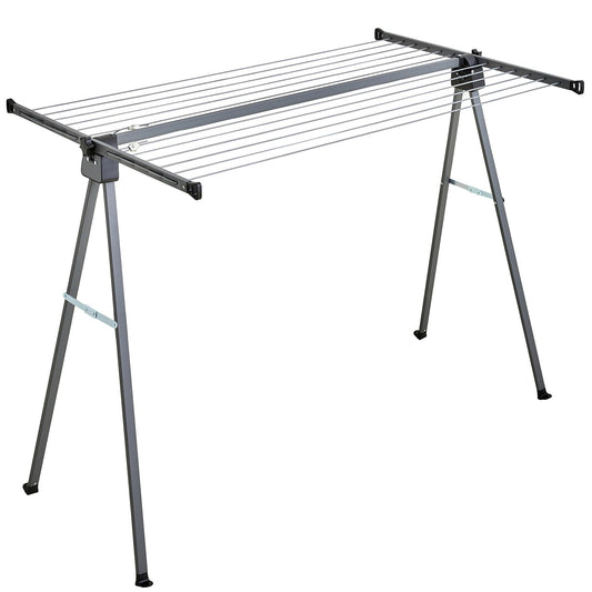 JS Hanger Clothes Drying Rack with 46FT Clothesline, Heavy Duty Folding Outdoor Laundry Rack | Portable Compact for Apartments, Balcony, Patio