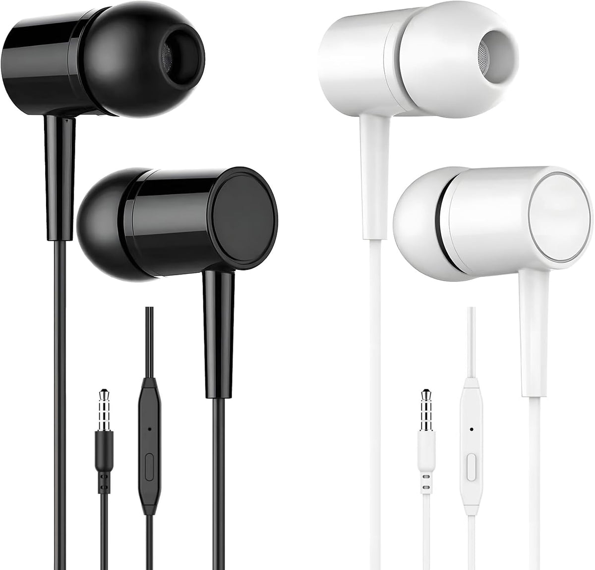 Koeleuok 3.5mm 2 Pack Wired Earbuds with Microphone - HD Stereo Sound, Deep Bass, Clear Calls, Noise Isolating Secure