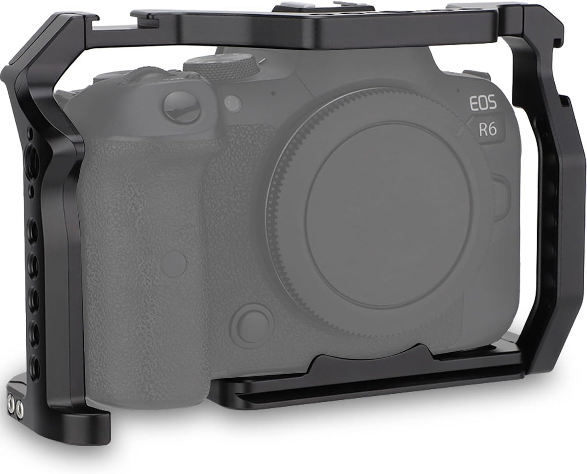 Leftfoto R5 R6 Camera Full Cage for Canon Mirrorless,Extension Mount Microphone Fill Light Bracket Filming
