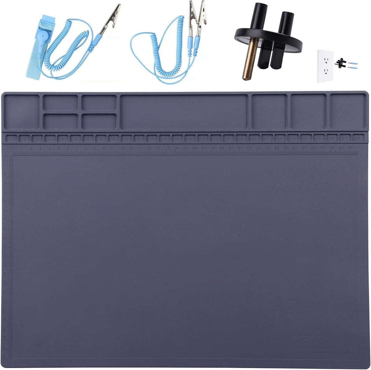 932F 15.9 12 Anti-Static Mat ESD Safe for Electronic Includes ESD Wristband and Grounding Wire, HPFIX Silicone