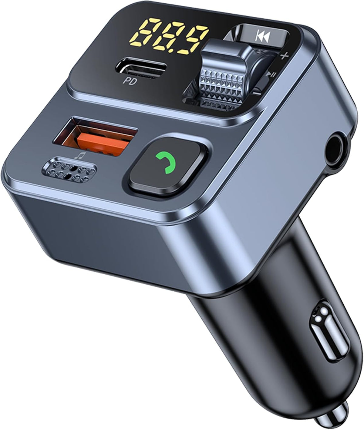 KAIY 42W FM Transmitter Bluetooth Car Adapter, Car Radio Bluetooth Transmitter HandsFree Calling Music Player, FM Radio