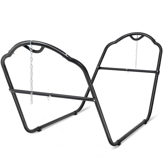 SUNCREAT Universal Steel Hammock Stand Only, Heavy Duty Hammock Stand, Fits 2 Person Hammock 9 to 14 Feet Long, 475-Pound Capacity, Patent Pending, Black