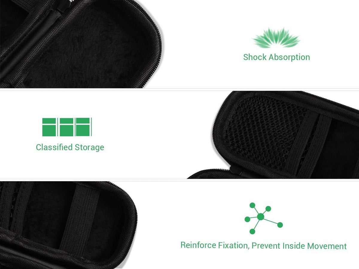AGPTEK MP3 3D Carrying Case, EVA Zipper Carrying Hard Case Cover for Digital Voice Recorders, Players, Storage Holder
