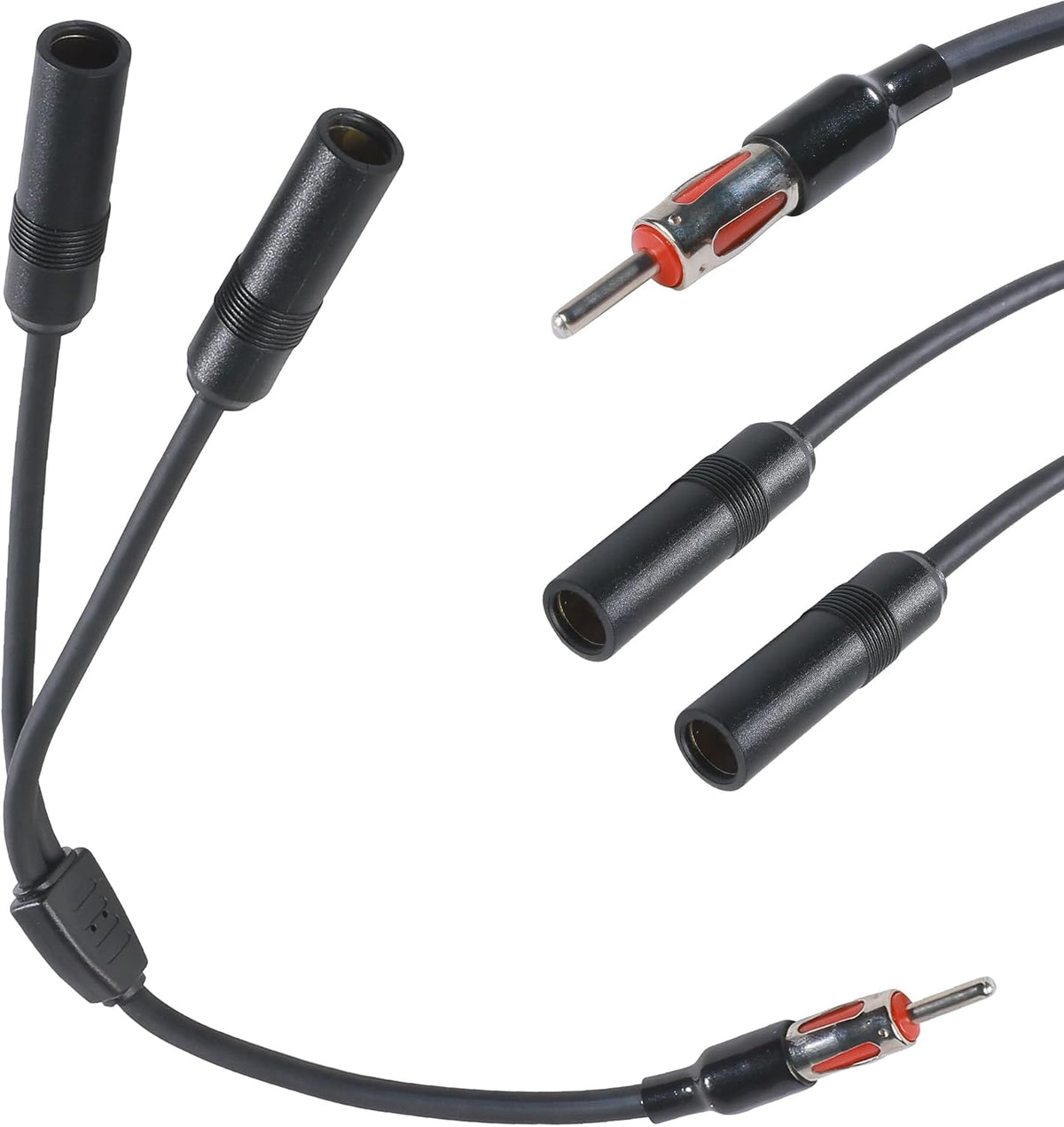 SCUARI 1 2 Car Antenna Adapter,Antenna Adapter for Car Stereo,Car Accessories Male to Female Y Antenna Cable,Radio