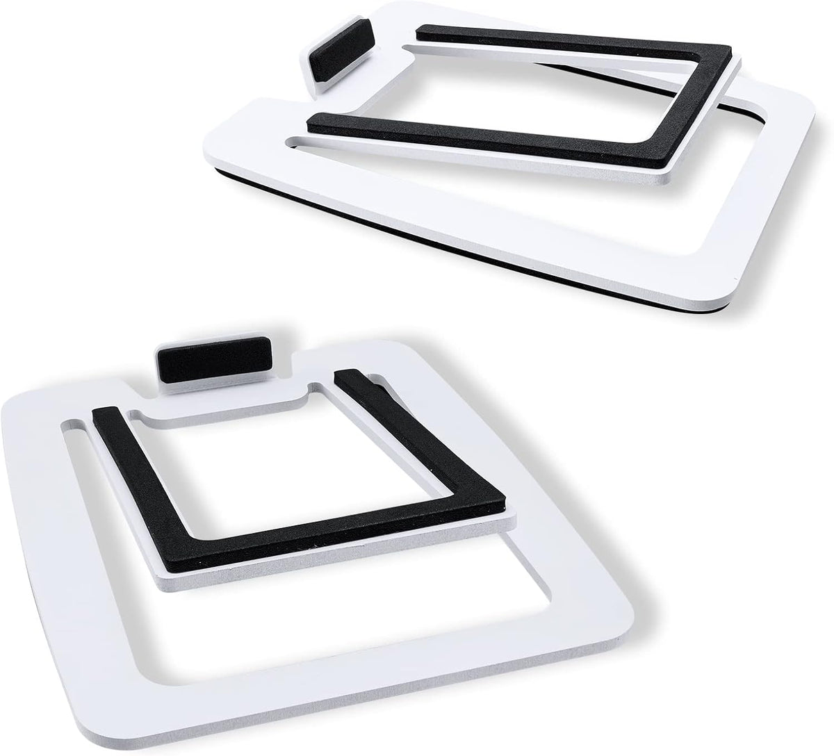 Sanyun SW601 15 2''-3'' Tilted Desk Speaker Stands for Compact Computer PC Bookshelf Monitor Speakers, Steel Metal Base