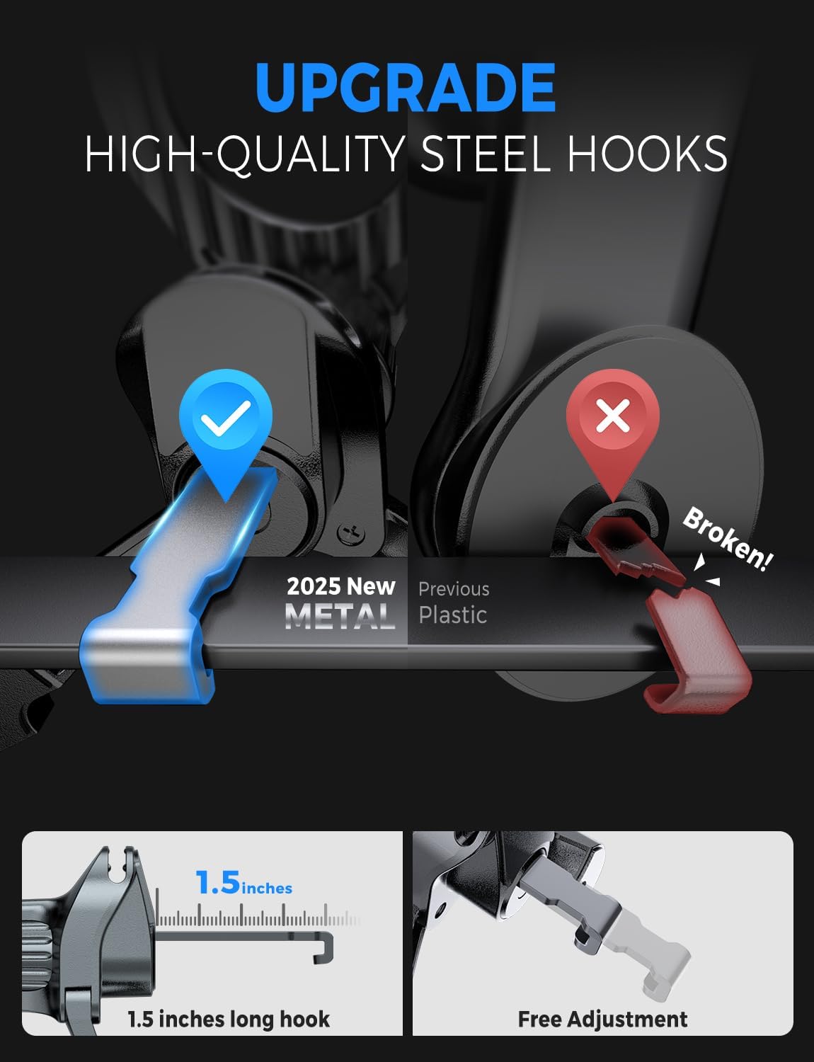 eSamcore N52 16/15/ 14/13/ 12/ [1 Pack] Fits MagSafe Car Mount Strong Magnets car Vent Magnetic Phone Mount Adjustable