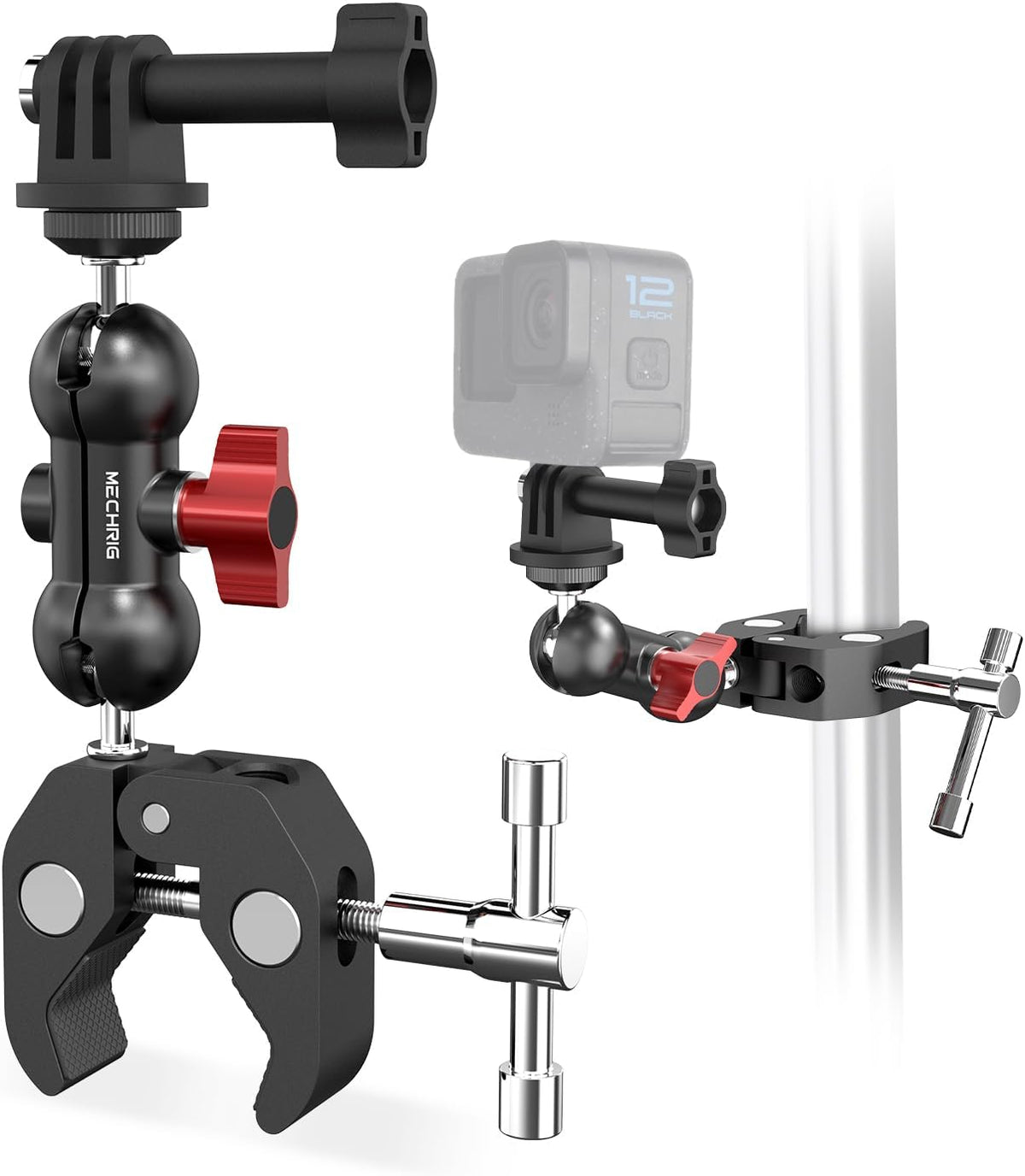 Mechrig 360 1/4"-20 Super Clamp Mount Kit with Ballhead Magic Arm Universal Camera Mount with Screws for DSLR