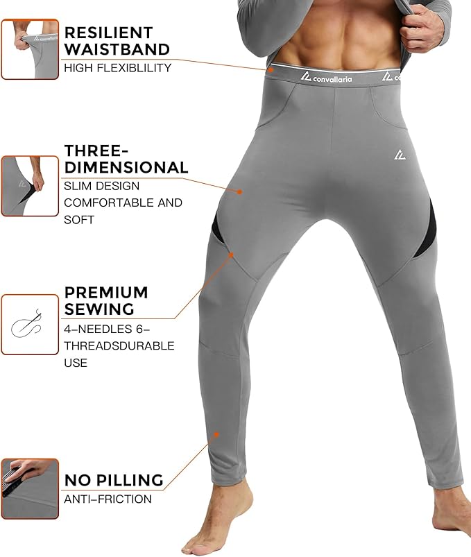 CL convallaria Thermal Underwear Long Johns Set Mens Winter Gift Hunting Gear Sport Base Layer Bottom Top