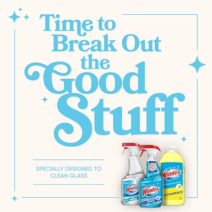 Windex Multipurpose Cleaner Disinfectant Spray Bottle, Packaging Designed to Prevent Leakage and Breaking, Surface Cleaning Spray, Citrus Fresh Scent, 23 Fl Oz