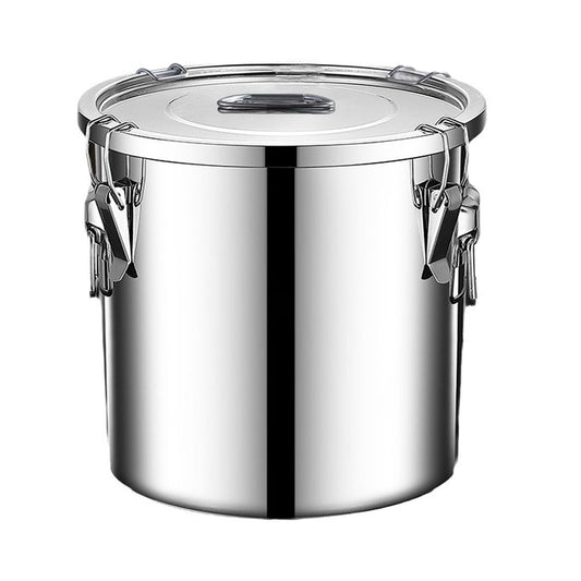 Verdeho 304 stainless steel food storage containers with lids lock clips airtight container large airtight for rice flour sugar grain coffee bean storage containers Kitchen jar (8.72gal/33L)