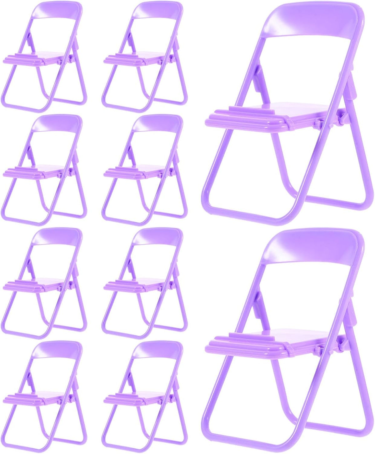 DOITOOL 10-Pack Cartoon Design Foldable Chair Phone Stand - Portable Purple Holder