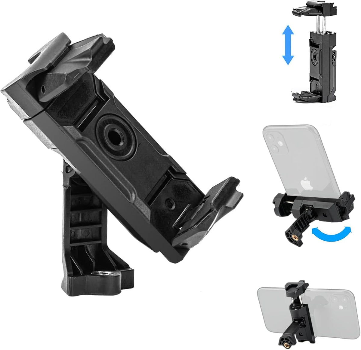 Fotopro Phone Tripod Mount Cold Shoe Rotatable Universal Cell Phone Mount Adapter for Monopod Selfie Stick Desktop