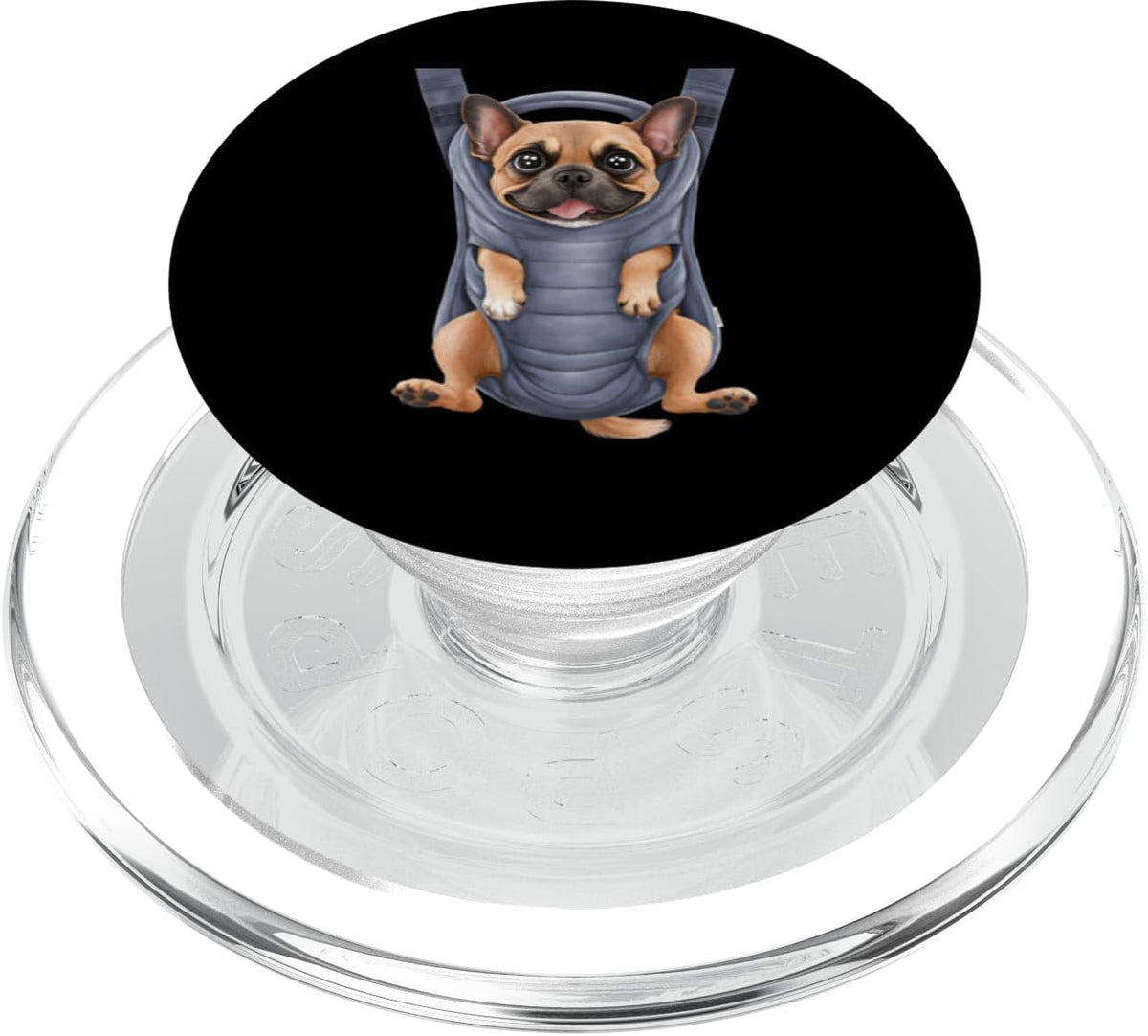 Frenchie Puppy Lover PS Funny Frenchie Puppy In A Baby Carrier. Dog Lover PopSockets PopGrip for MagSafe