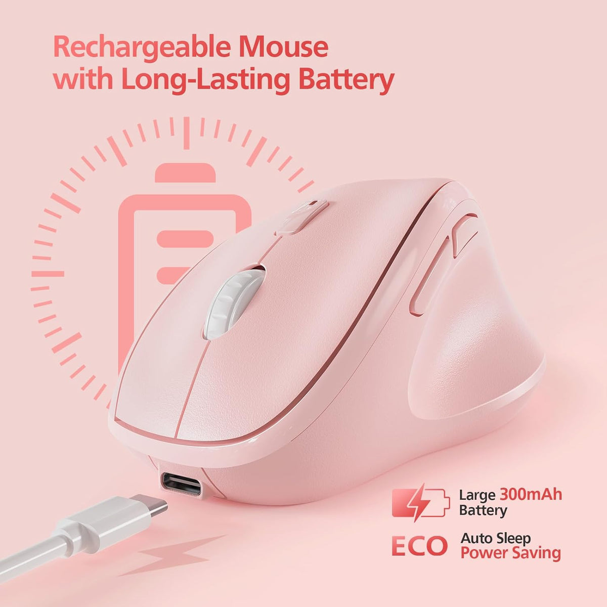 MICROPACK Digitally Yours Micropack 3-Mode 2.4G Wireless Bluetooth Mouse Ergonomic Vertical for Laptop MacBook PC