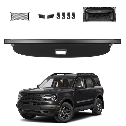 Sze Cargo Cover for Ford Bronco Sport 2021-2026 (Not for Bronco) Retractable Trunk Cover Black Rear Trunk Security Cover Shielding Shade Waterproof-New Upgrade