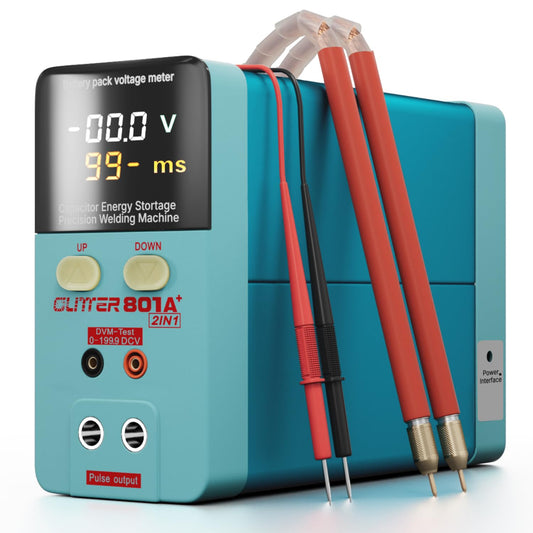 GLITTER Spot Welder & Voltage Tester, 11600W 1800A Battery Spot Welder, Measure 0-199V Battery Voltage, 99 Gears Capacitor Spot Welder for Lithium Batteries, Battery Welder for 18650 DIY Kit, 801A+