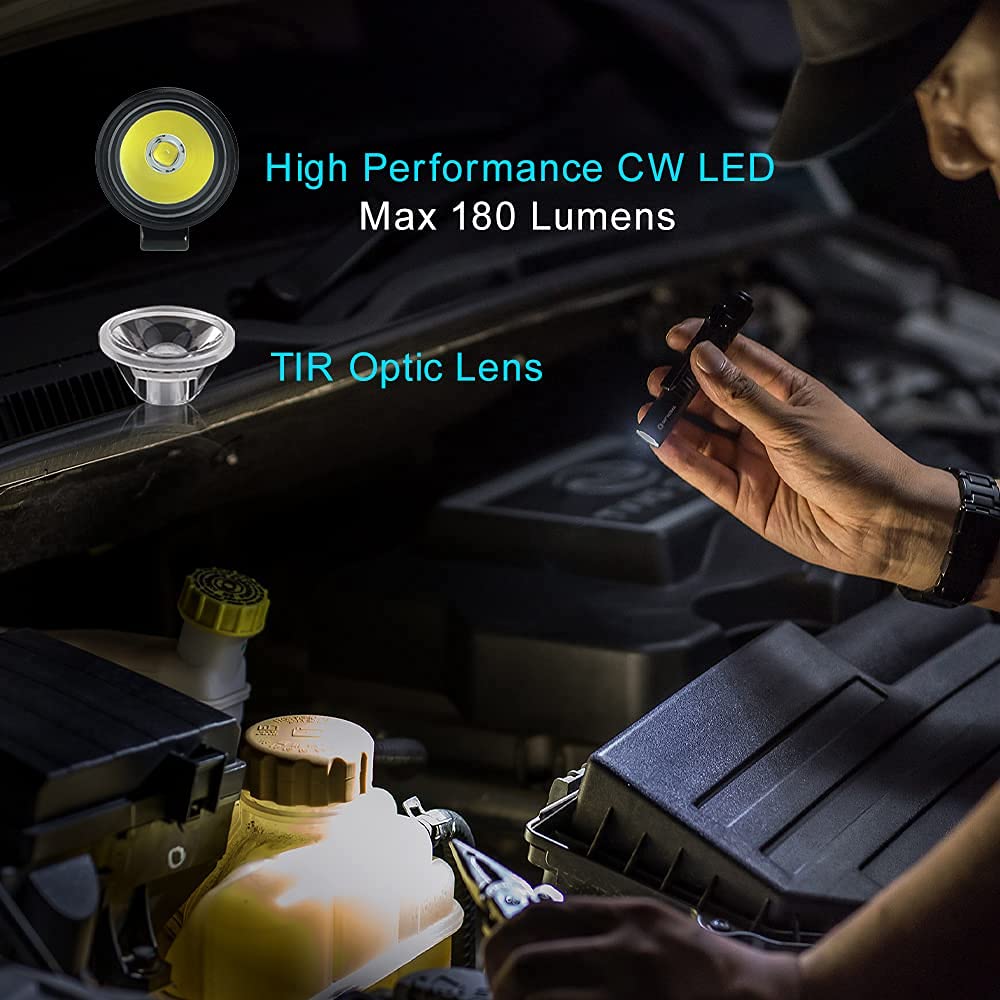 OLIGHT Baldr Pro 1350 Lumens Tactical Weaponlight with Green Beam, Bundled with I3T EOS 180 Lumens Dual-Output Slim EDC Flashlight for Camping and Hiking