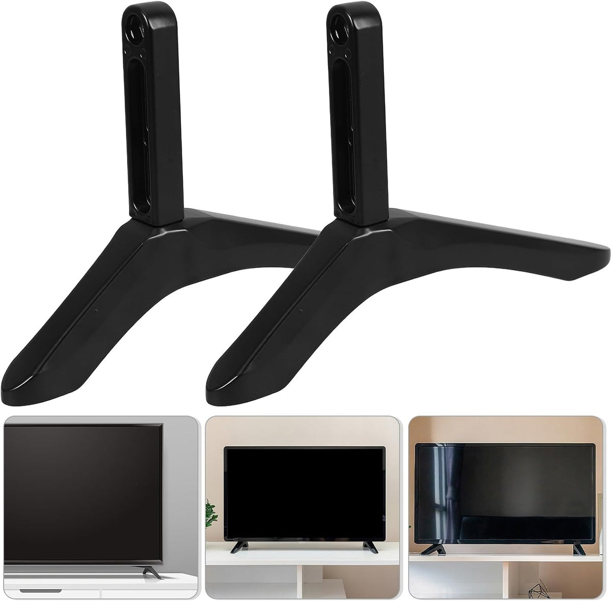 AGFELO Universal TV Stand Tabletop Base Bracket with Screws Aluminum Alloy Television Mount Support for Desktop Use