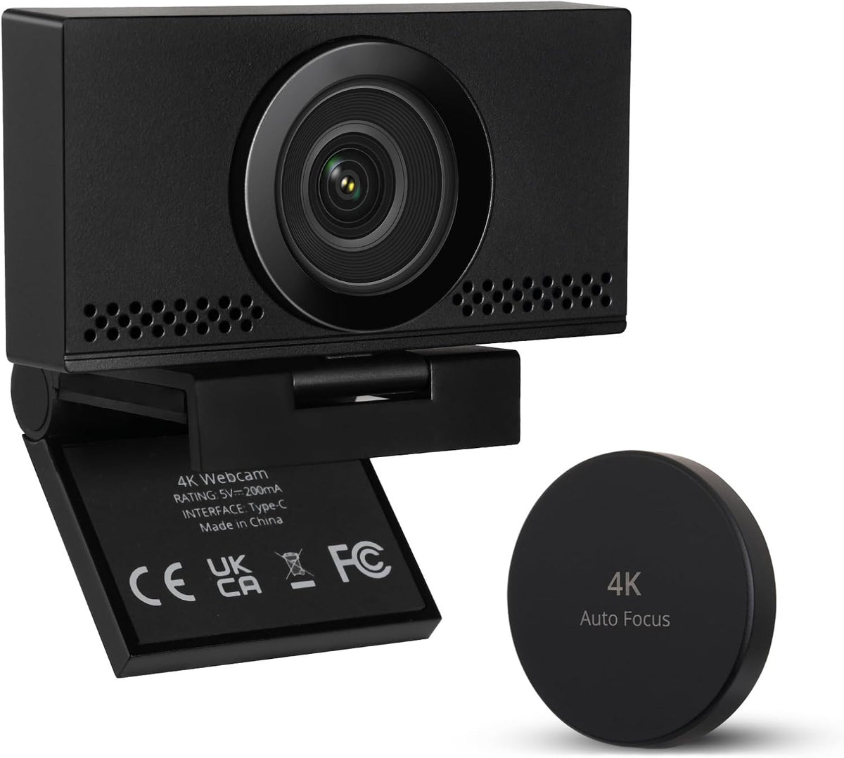 MEGREZ 4K Webcam with Microphone, AutoFocus HD USB C Web Camera with Privacy Cover, Plug & Play Streaming Webcam