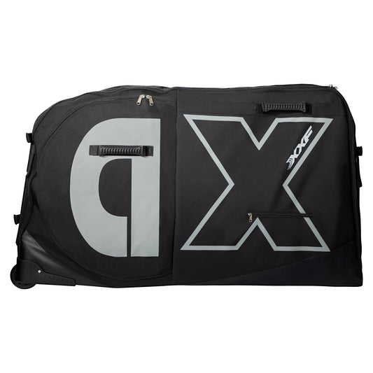Exquimac Bike Travel Case & Bike Travel Bag - Bicycle Pro Transport Equipment for Air Flights - Oversized Capacity, Waterproof Fabric with 4 Aluminum Support Bars, Wheel Protection Tubes & YKK Zippers