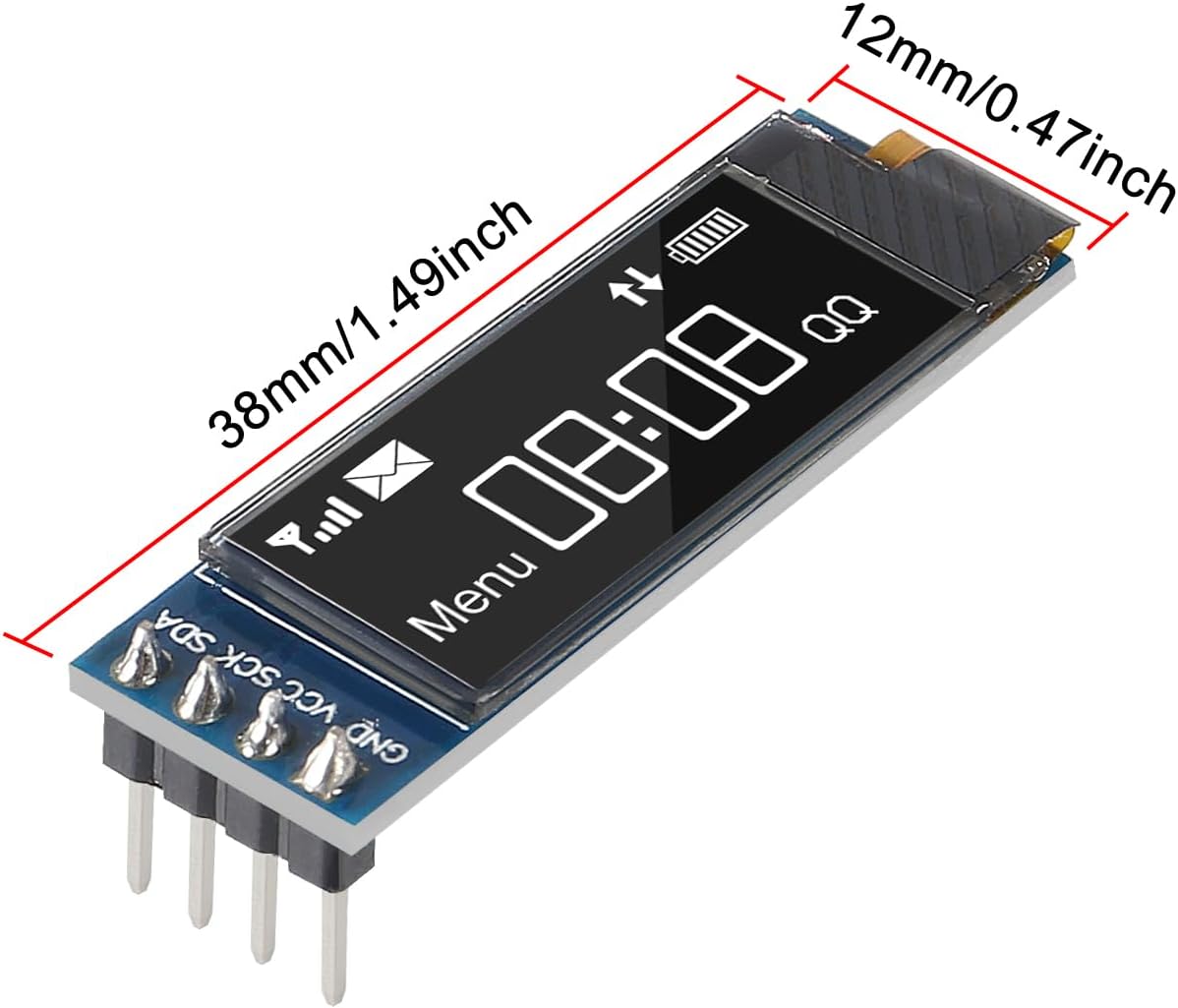 ACEIRMC 4pcs I2C 0.91 Inch I2C I2C 3.3V~5V 4PINS ESP32 ESP8266 STM32 Display Module OLED Display Module OLED Screen
