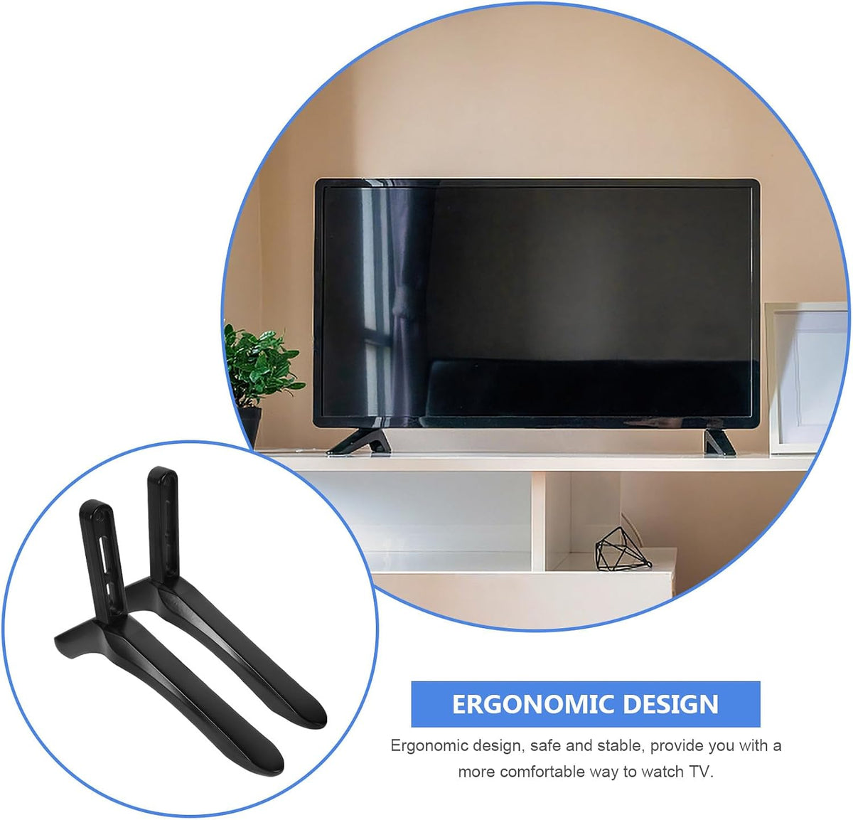 DECHOUS Universal TV Support Base with Screws - Black Tabletop Bracket for Living Room