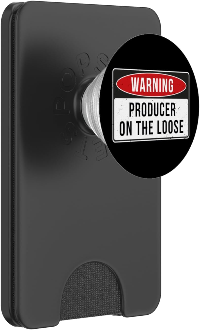 Funny Producer Gift Ideas Warning Sign - Producer On The Loose Funny Job Quote PopSockets PopWallet for MagSafe