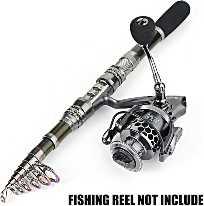 Sougayilang Fishing Rod Reel Combo with Telescopic Fishing Pole Spinning Reel Carrier Bag for Travel Saltwater Freshwater Fishing