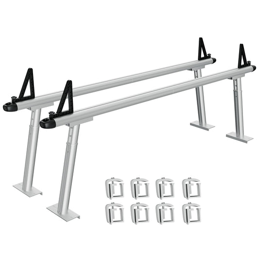Truck Rack, 17"-29" Aluminum Adjustable Ladder Rack for Trucks, 800 lbs Capacity Heavy Duty Truck Bed Rack with Non-Drilling C-Clamps, Pickup Truck Racks for Kayak, Surfboard, Lumber, Ladder