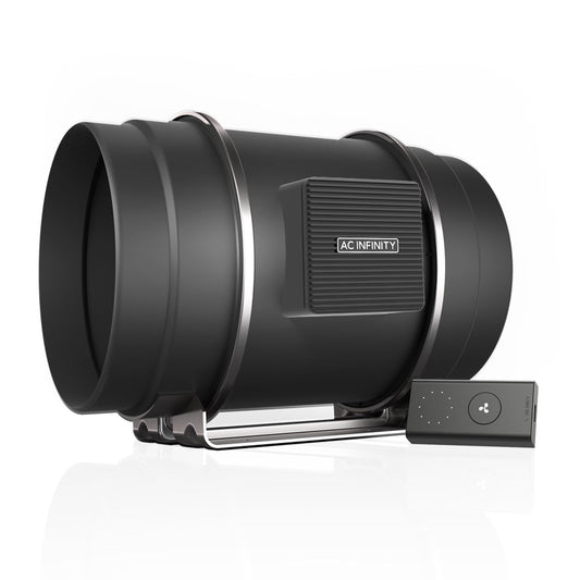 AC Infinity CLOUDLINE S8 PRO, Quiet 8” Inline Duct Fan with 10-Speed Controller, EC-Motor Ventilation Exhaust Fan for Heating Cooling Booster, Grow Tents, Hydroponics
