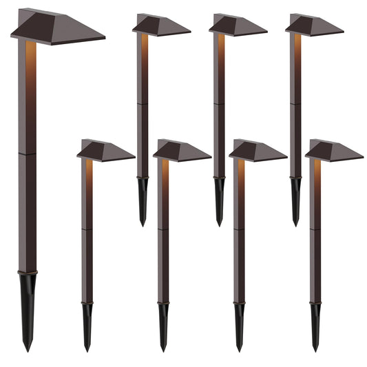 Malibu Low Voltage Landscape Lighting 0.6W LED Pathway Lights Outdoor Landscape Path Lights Wired with Connectors 22 Lumen Warm White Walkway Lights for Garden Yard Lawn 8Pack
