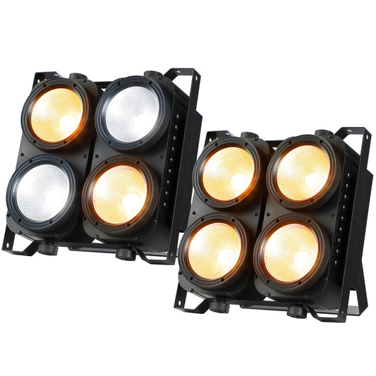 Betopper 4x100w Blinder Stage Spotlight,Cob Led DMX Satge Lights,4 Eye Matrix Par Lights'for Stage Lighting,Cold White+Amber Color Party Lighting'Dj Disco Light for Wedding Photostudio Theater,2S (2)