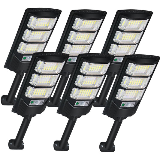 Cenfmltd Solar Lights Outdoor Waterproof 6 Pack, Solar Flood Street Lights Dusk to Dawn Motion Sensor 6500K LED Security Outdoor Lights with Remote Control for Patio Barn Yard Garage Garden