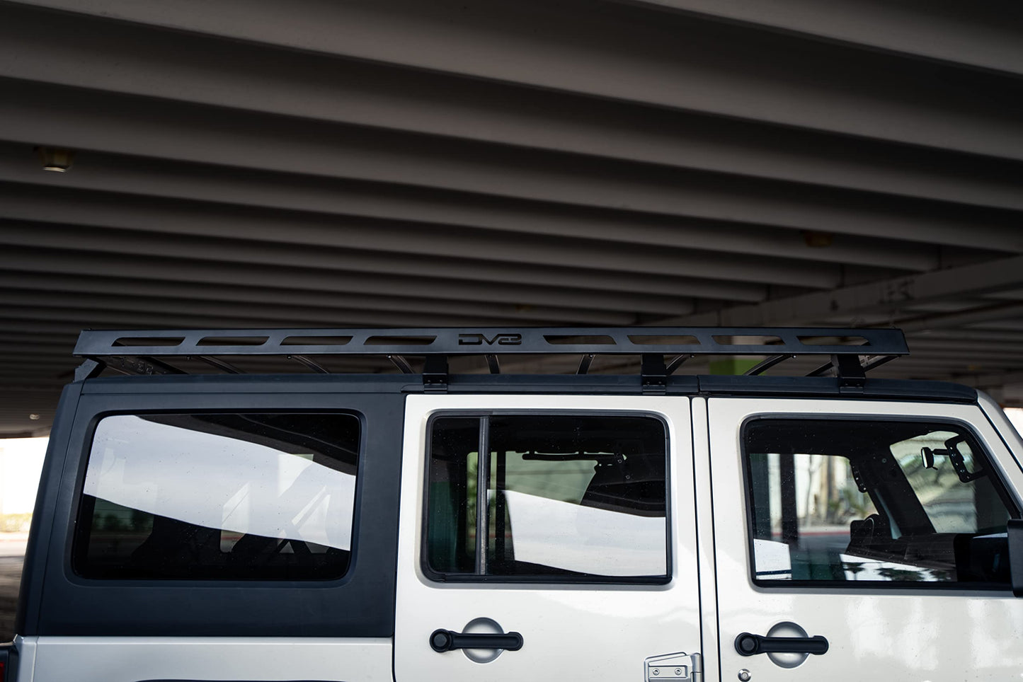 Full-Length Roof Rack for 2007-2018 Jeep Wrangler JK 4-Door | Mount Roof Top Tent | Bolt-On Installation | Multiple Tie Down Points | 300 lb Capacity | Multiple Accessories | DV8 Offroad