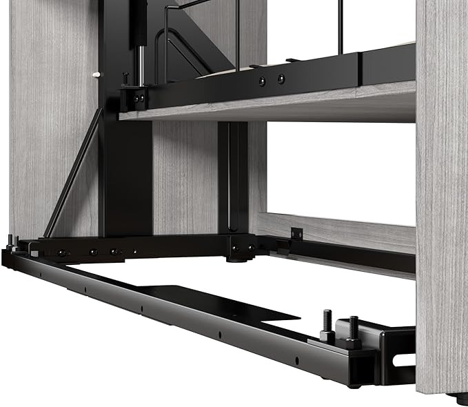 Bestar Claremont 59W Full Murphy Bed in Platinum Gray, Sleeping Arrangement for Multipurpose Area, Bedroom, Guest Room, or Living Room