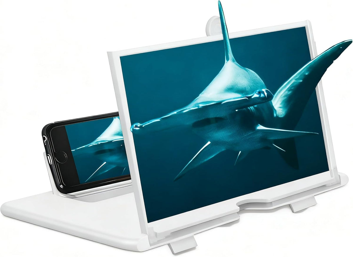 Dymicbit 10-inch 3D Phone Screen Magnifier, HD Mobile Projector Screen for Movies & Videos, Foldable Phone Stand